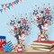 2 Packs 4th of July Artificial Tree Berry Stem Picks Wooden Star Tabletop Decor